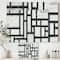 Designart - Black and White Labyrinth geometric - Mid-Century Modern Canvas Art